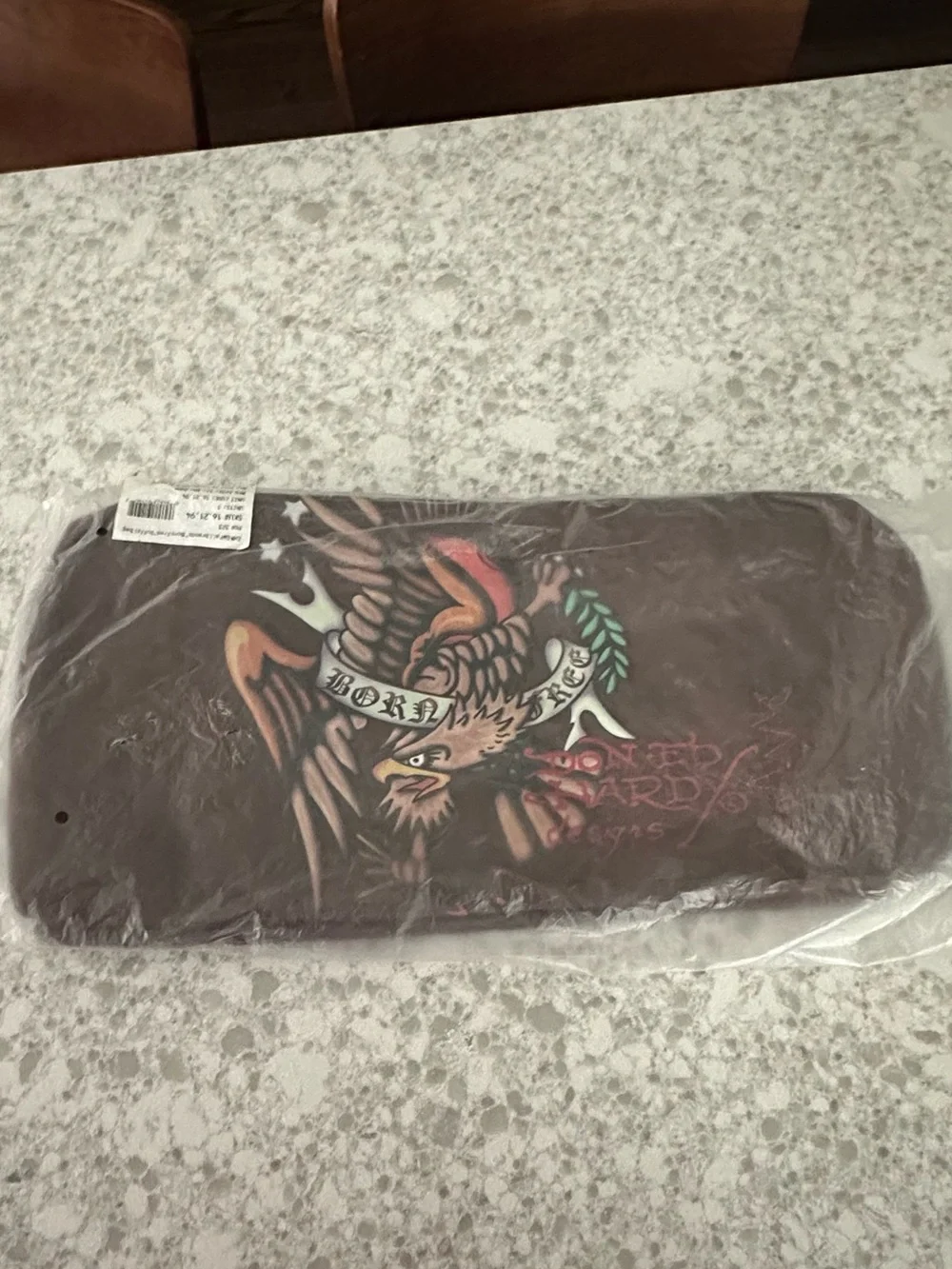 Ed Hardy Brown Duffel Bag with Colorful Eagle Graphic